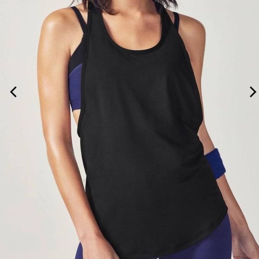 Fabletics Hayden black mesh tank